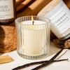 Sweet Water Decor - Cashmere and Vanilla 11 oz Soy Candle, Fluted Ribbed Jar