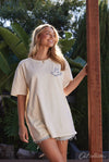 OAT COLLECTIVE - THERE IS FREEDOM Oversized Graphic Top : L/XL / CREAM