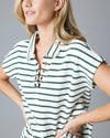 Downeast - Seaport Stripe Top: S / Dark Green Stripe