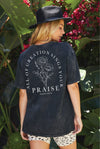 OAT COLLECTIVE - PRAISE THE  LORD Mineral Graphic Top: XL / LT.GREY