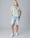 Downeast - Seaport Stripe Top: S / Dark Green Stripe