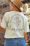 OAT COLLECTIVE - PRAISE THE  LORD Mineral Graphic Top: S / LT.GREY