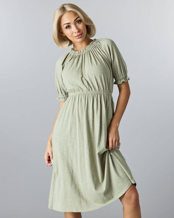 Downeast - Verona Dress: M / Seagrass