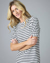 Downeast - Fave French Terry Dress: M / Cream Stripe