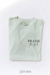 OAT COLLECTIVE - PRAISE THE  LORD Mineral Graphic Top: XL / LT.GREY