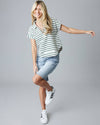 Downeast - Seaport Stripe Top: S / Dark Green Stripe