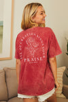 OAT COLLECTIVE - PRAISE THE  LORD Mineral Graphic Top: XL / LT.GREY