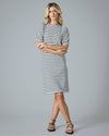 Downeast - Fave French Terry Dress: M / Cream Stripe