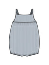 Colored Organics - Organic Caspia Seersucker Bubble Romper - Shore Stripe/Mist: 3-6M