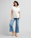 Downeast - Avery Polo Top: M / Gardenia