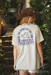 OAT COLLECTIVE - THERE IS FREEDOM Oversized Graphic Top : L/XL / CREAM