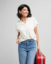 Downeast - Avery Polo Top: M / Gardenia