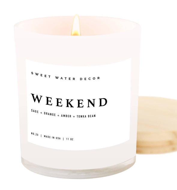 Sweet Water Decor - Weekend Soy Candle - White Jar - 11 oz