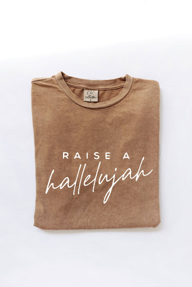RAISE A HALLELUJAH Mineral Washed Graphic Top