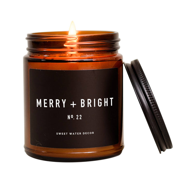 Merry and Bright Soy Candle | Amber Jar Candle