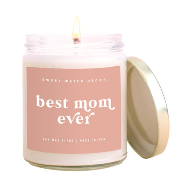 Sweet Water Decor - Best Mom Ever! Soy Candle - Clear Jar - Blush Pink - 9 oz