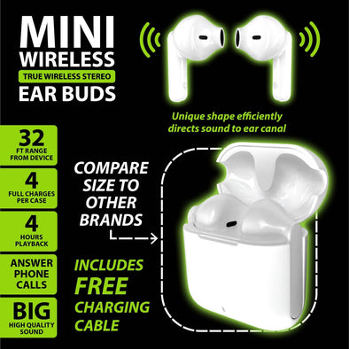 Novelty Brands - GADGET GEAR MINI WIRELESS EARBUDS WITH CHARGING CASE- 6/DISP