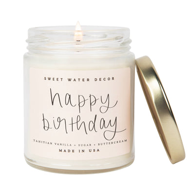 Sweet Water Decor - Happy Birthday Soy Candle - Vanilla Buttercream - 9 oz