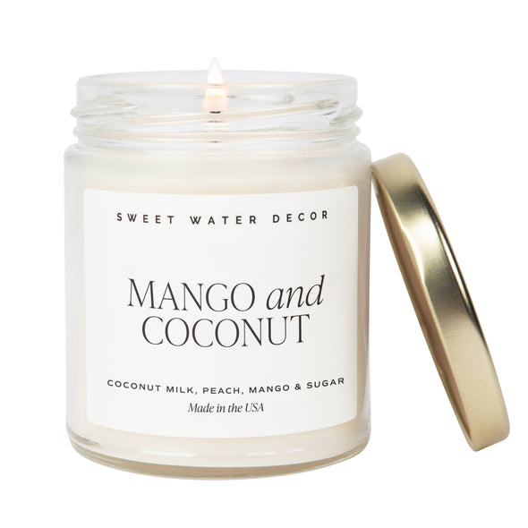 Sweet Water Decor - Mango and Coconut Soy Candle - Clear Jar - 9 oz