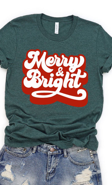 Merry & Bright Heather Graphic Tee